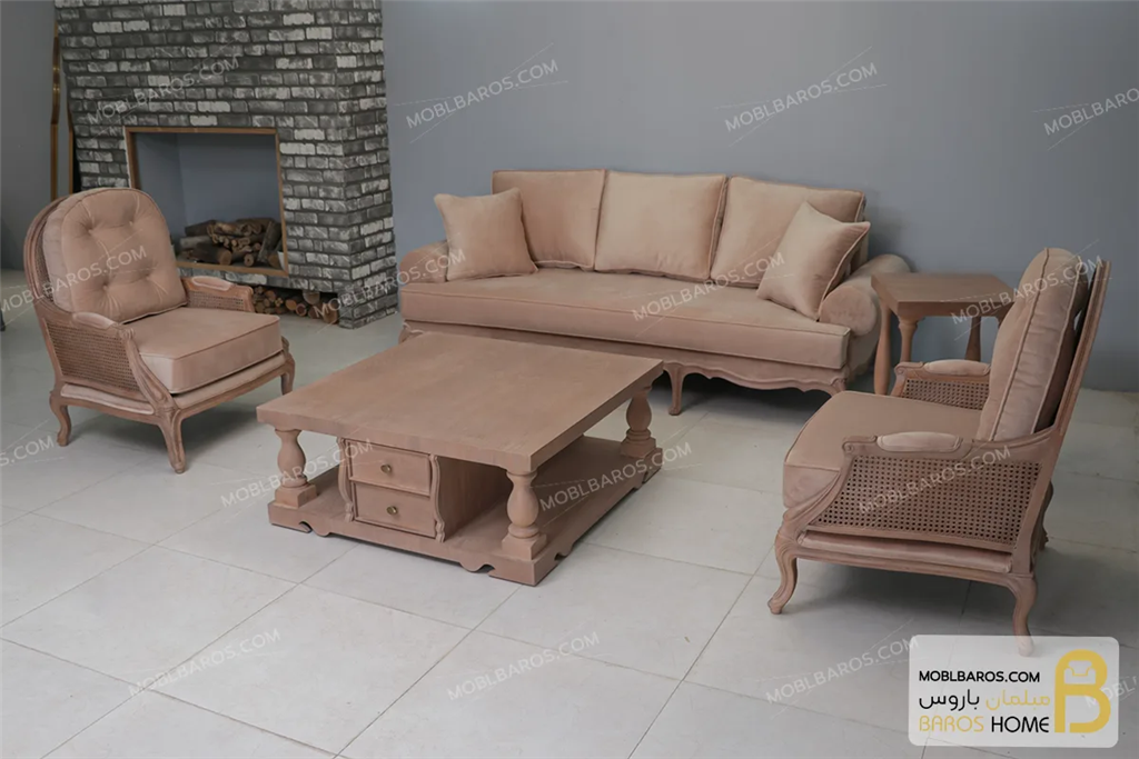مبلمان کلاسیک ترکیب ژینو و مبل تک روما